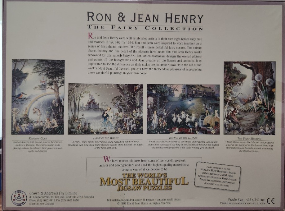 Ron & Jean Henry Fairy Collection: enchanted forest scenes with fairies, castles, and nature.