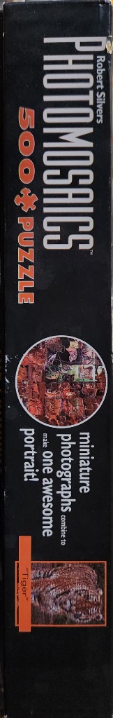 500 Piece Photomosaic puzzle featuring a tiger's portrait.