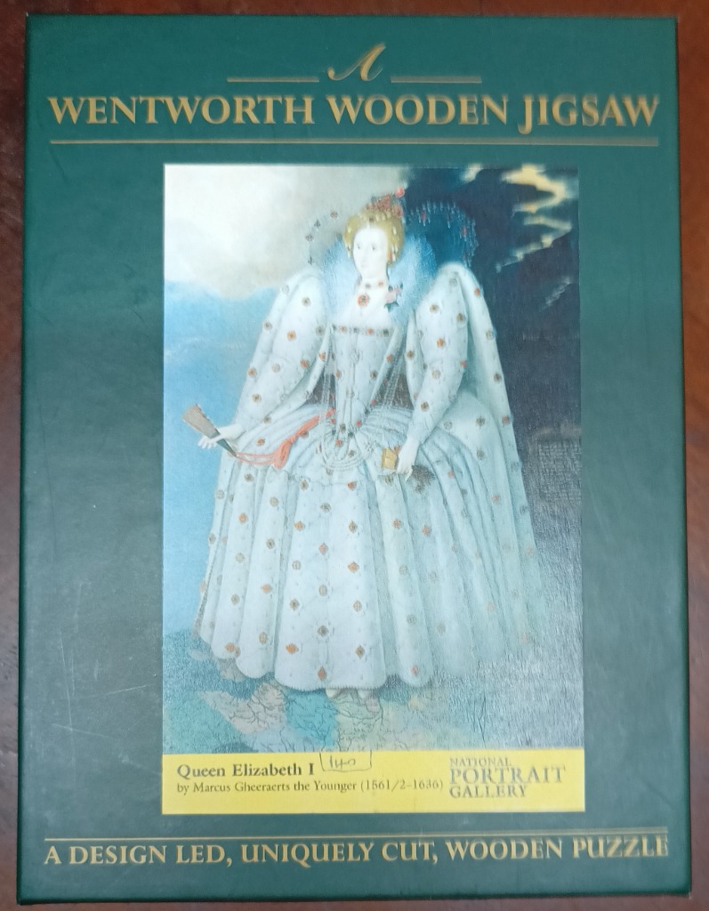Portrait of Queen Elizabeth I in a white gown by Marcus Gheeraerts the Younger.