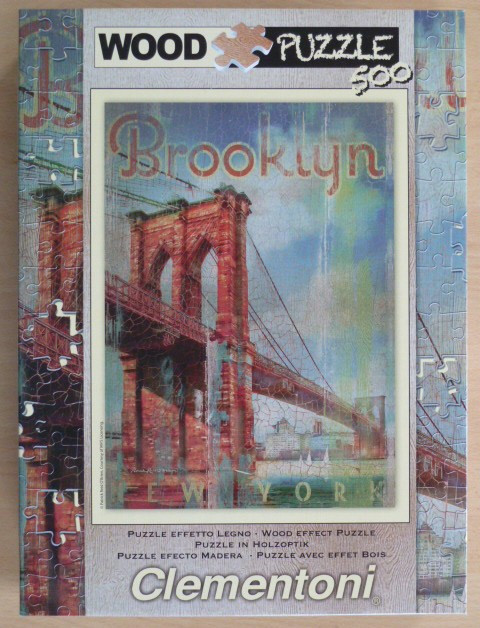 Artistic rendering of the Brooklyn Bridge with a vintage, distressed texture.