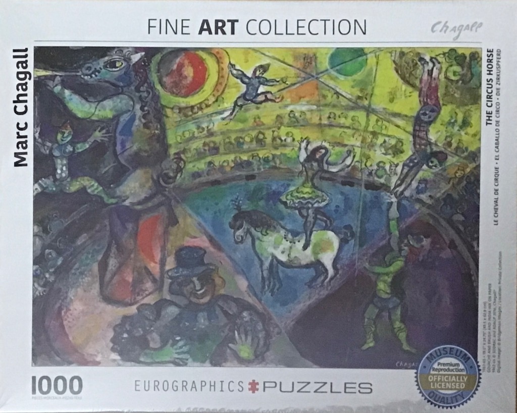 Marc Chagall's The Circus Horse, a whimsical expressionist painting of circus performers and a horse in a ring.