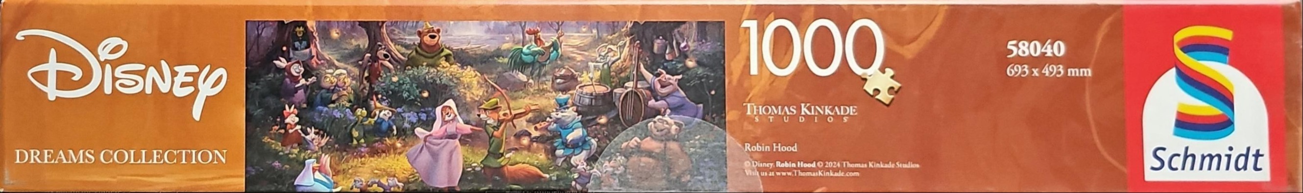 An illustrated woodland scene featuring the anthropomorphic animal characters from the animated film Robin Hood.