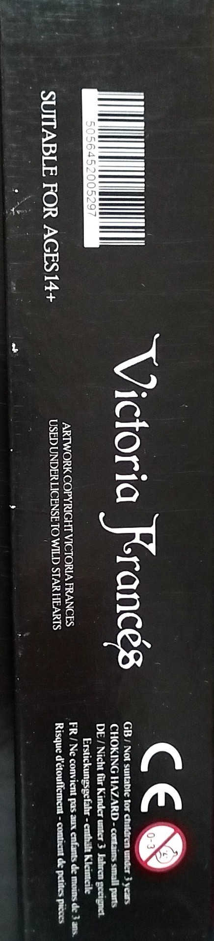 Black text on a black background displaying the artist name Victoria Francés and safety warnings.