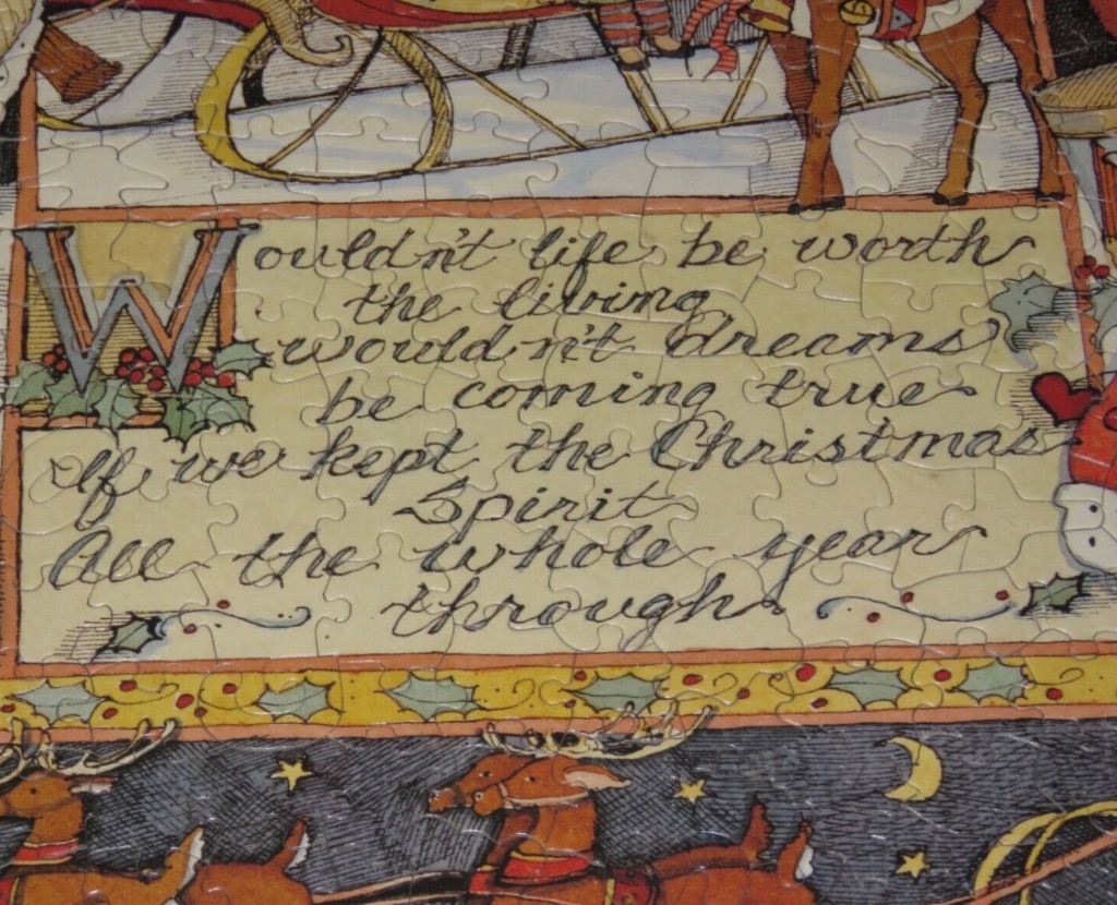An illustration featuring an inspirational Christmas poem framed by a festive sleigh and reindeer scene.