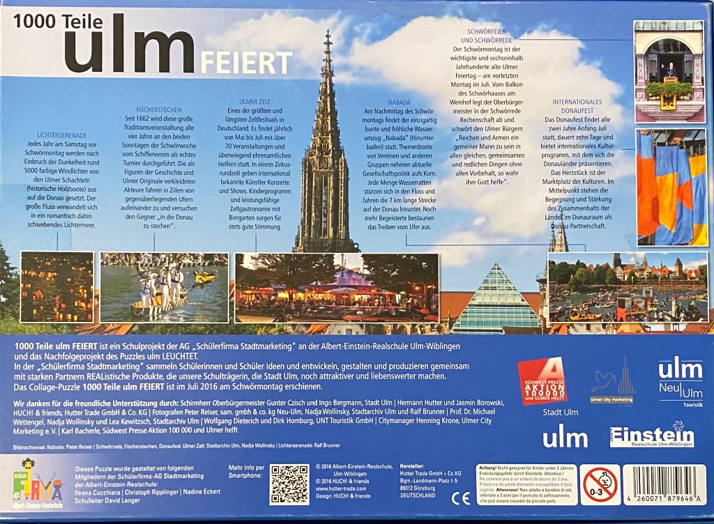 Ulm celebrates with festivals, a tall spire, and boat races on the Danube river.