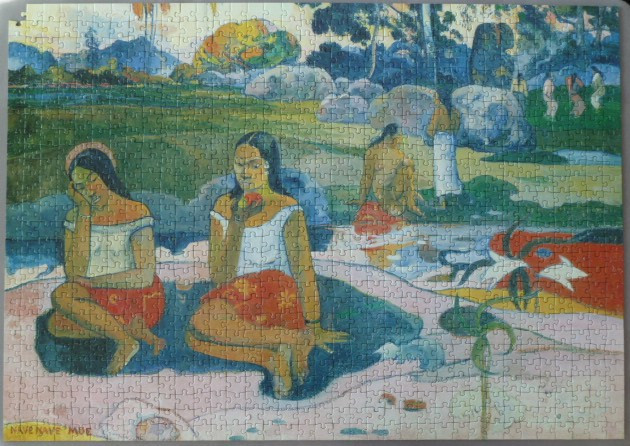Paul Gauguin’s Nave Nave Moe, showing two women in the foreground of a tropical landscape with figures in the background.