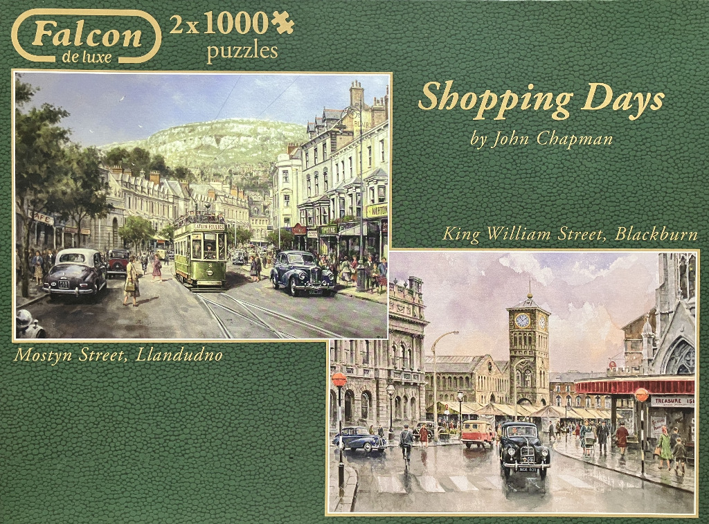 Two historical street scenes showing mid-century life in Llandudno and Blackburn.