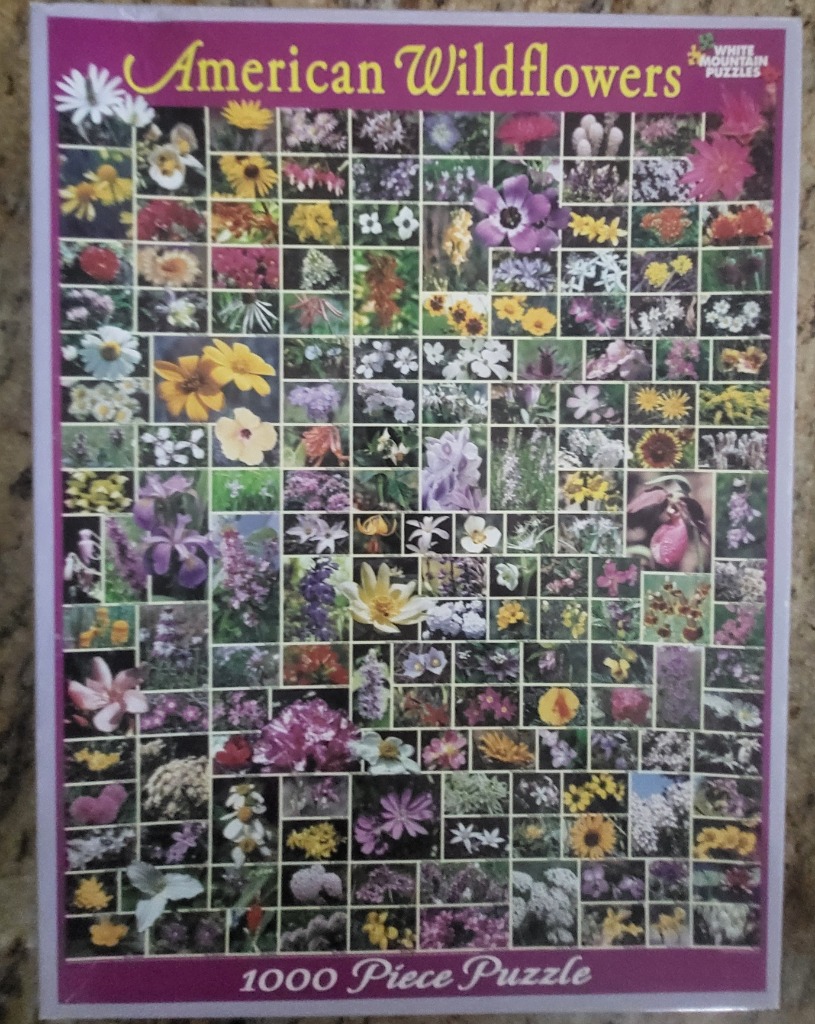 A collage of various colorful wildflowers arranged in a grid of individual photographs.