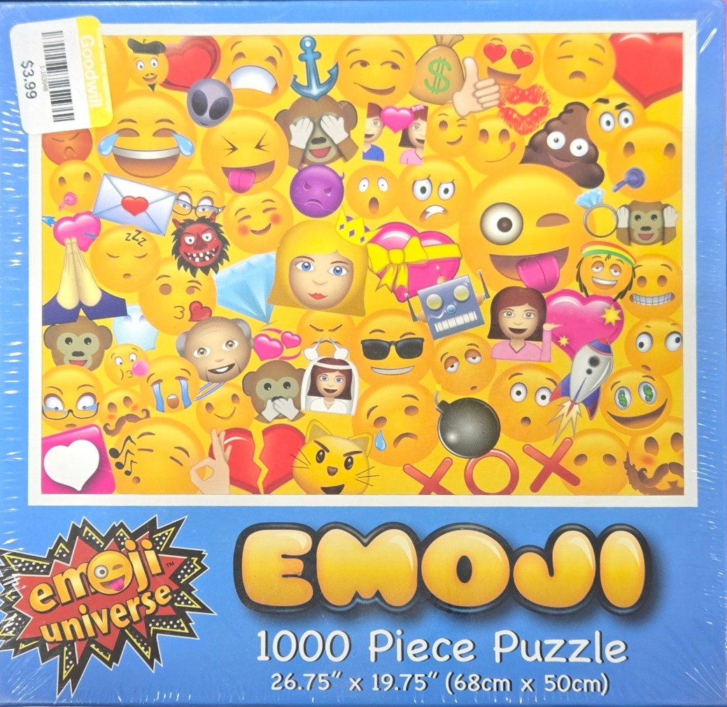 A collage of various colorful emojis set against a bright yellow background.