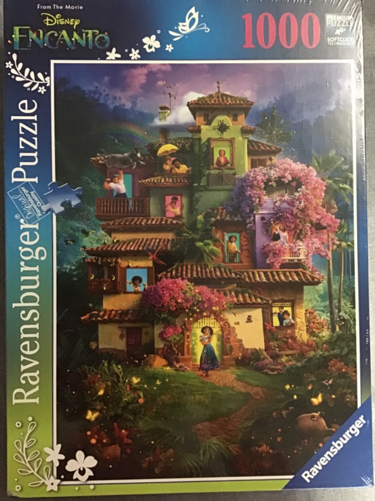 Animated fantasy house in a lush, tropical setting with several characters visible in windows and balconies.