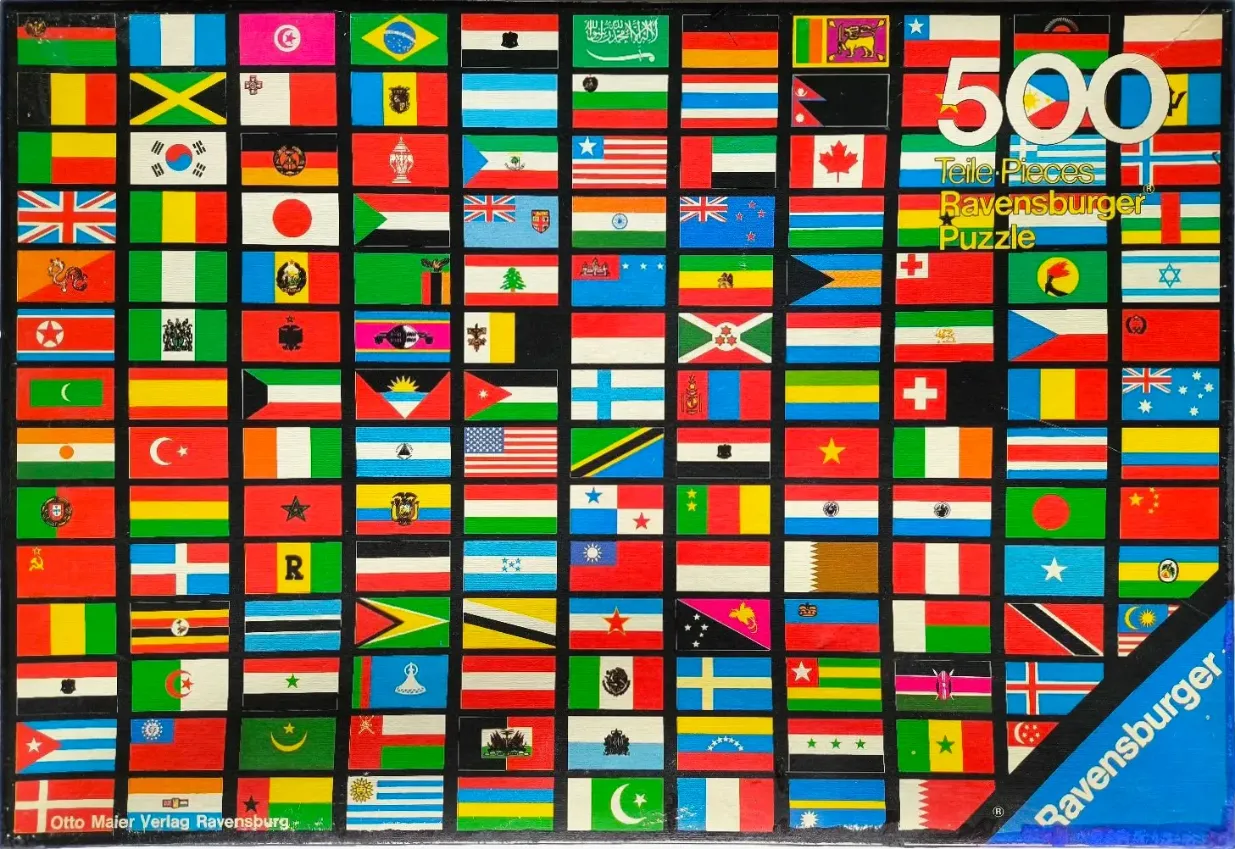 A grid of national flags from countries around the world arranged in a rectangular mosaic pattern.