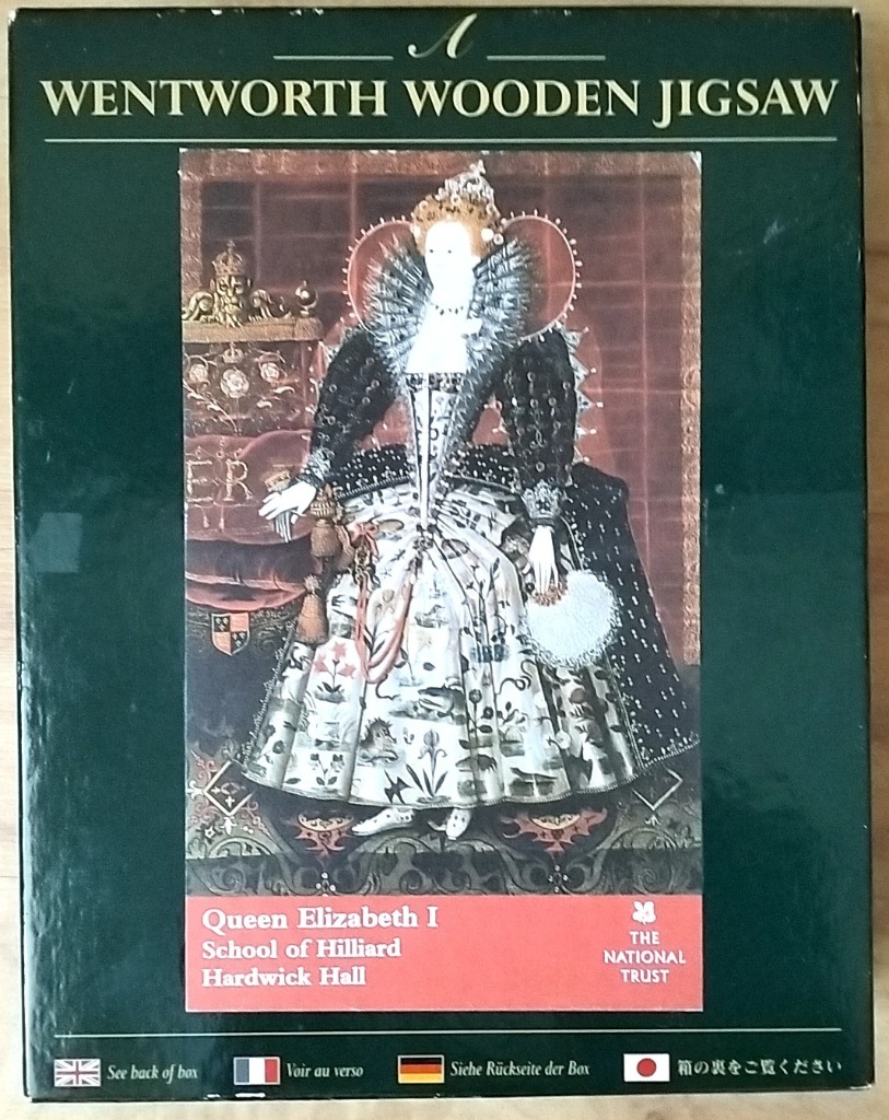 Portrait of Queen Elizabeth I in a lavish gown and large ruff collar