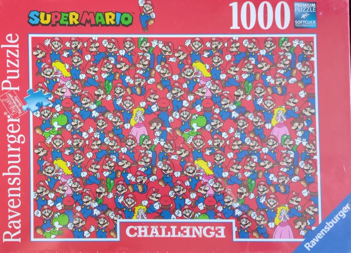 A repeating pattern of Mario, Luigi, Princess Peach, and Yoshi characters on a bright red background.