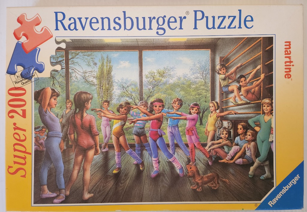Illustration of a group of children in a gym class practicing dance and exercise movements.