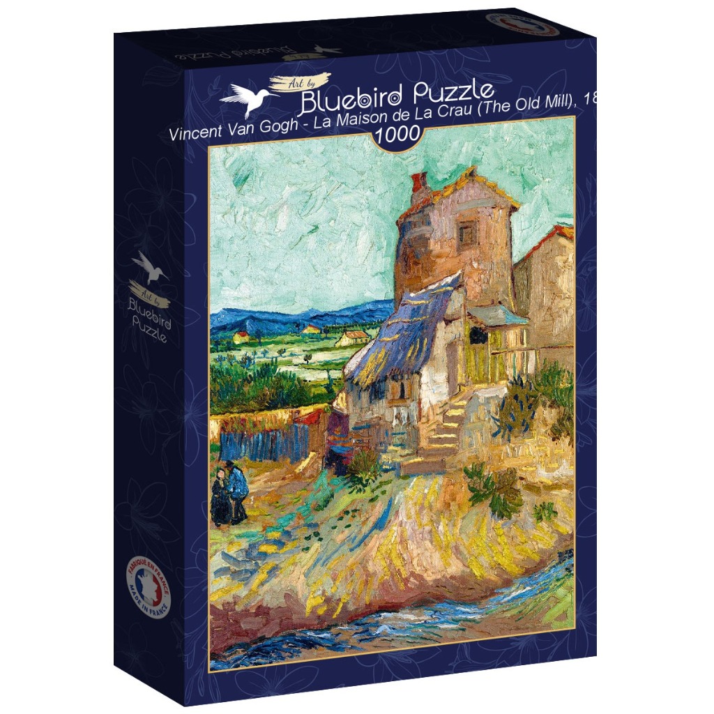 A Vincent van Gogh painting of a rustic old mill set in a Provencal landscape.