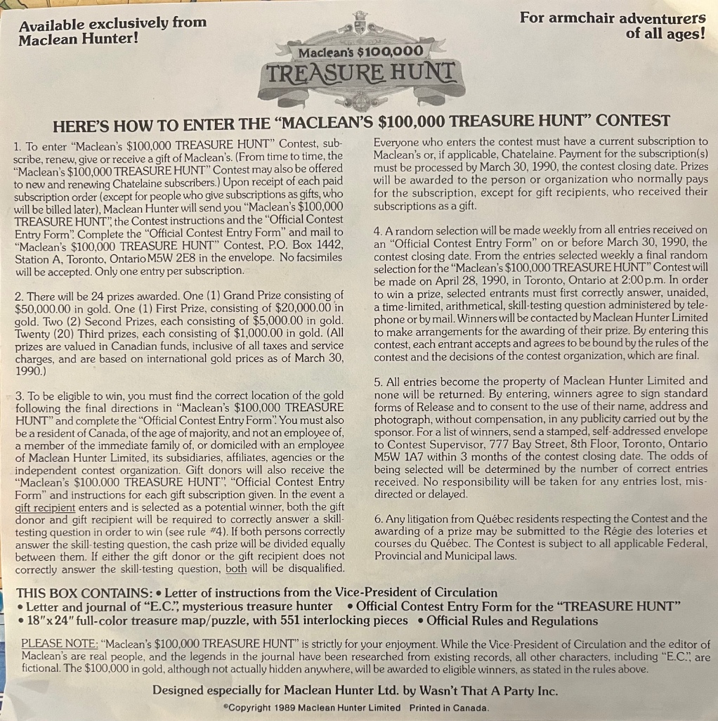 Maclean's $100,000 Treasure Hunt