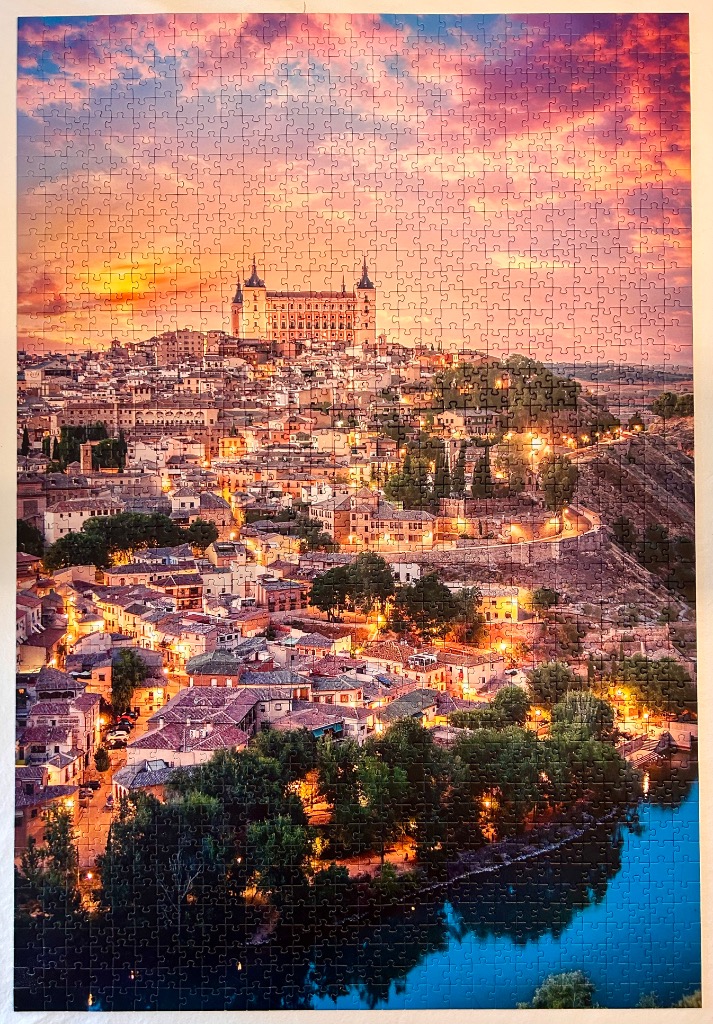 Panoramic view of the city of Toledo at sunset