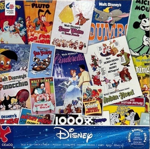 A collage of classic Disney animated film posters and promotional art.