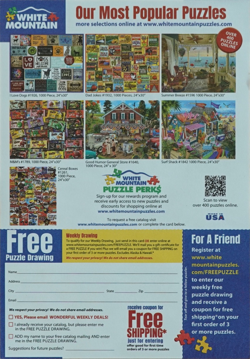 A flyer featuring a grid of seven various images of colorful scenes and themes, along with a tear-off entry form.