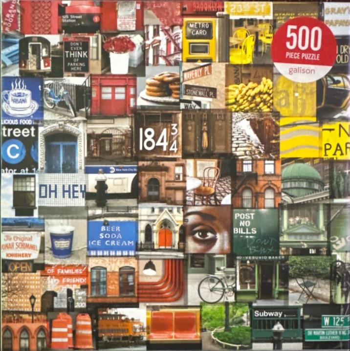 A collage of various photographs capturing urban life in New York City.