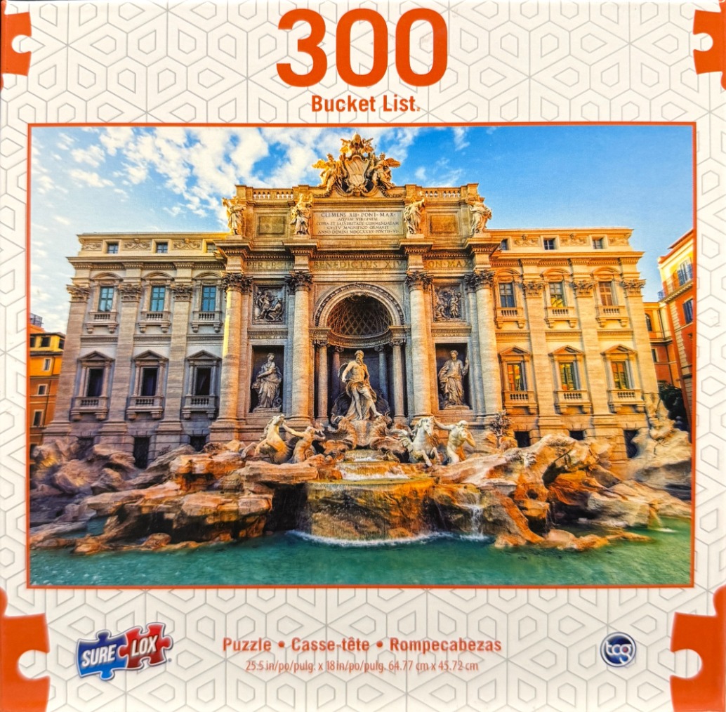 A low-angle, wide shot of the Trevi Fountain in Rome bathed in warm, golden late-afternoon sunlight.