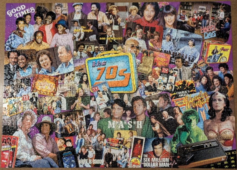 A montage of iconic 1970s television shows, actors, and pop culture memorabilia.