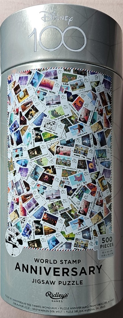 A collage of commemorative postage stamps featuring various animated film scenes.
