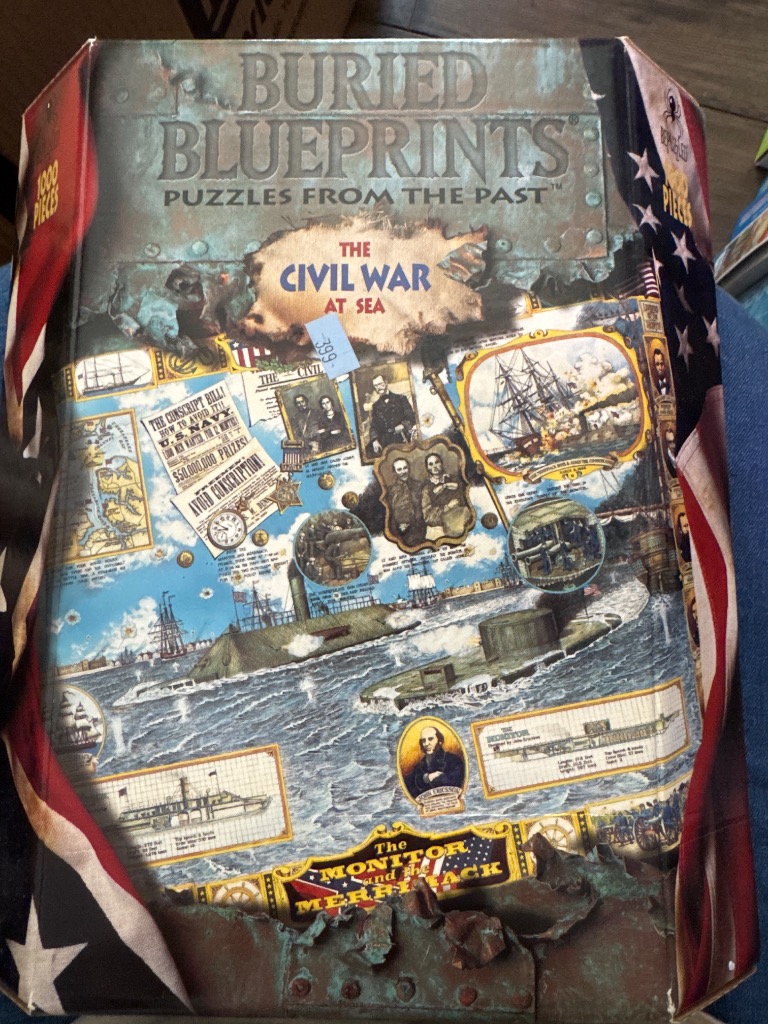 Collage of American Civil War naval history featuring the Monitor and Merrimack ironclad warships.
