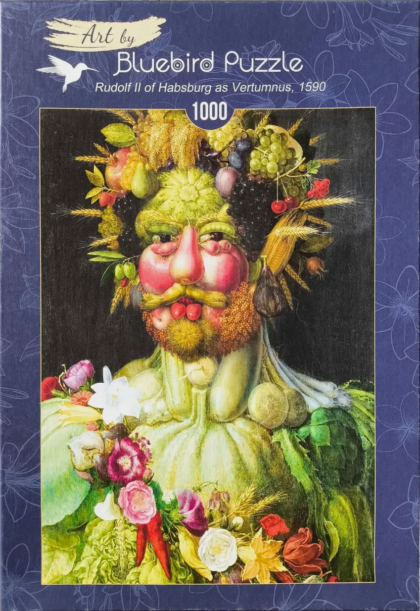Portrait of Rudolf II of Habsburg as Vertumnus by Giuseppe Arcimboldo made of fruits and vegetables