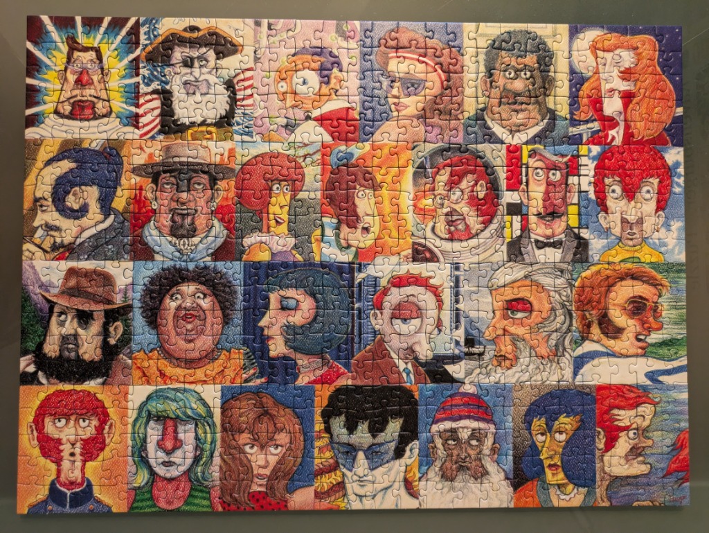 A grid of twenty-four stylized, whimsical portraits of diverse characters with exaggerated features.