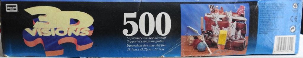 3D Visions 500 piece puzzle box featuring kittens and a blue/yellow 3D Visions logo.