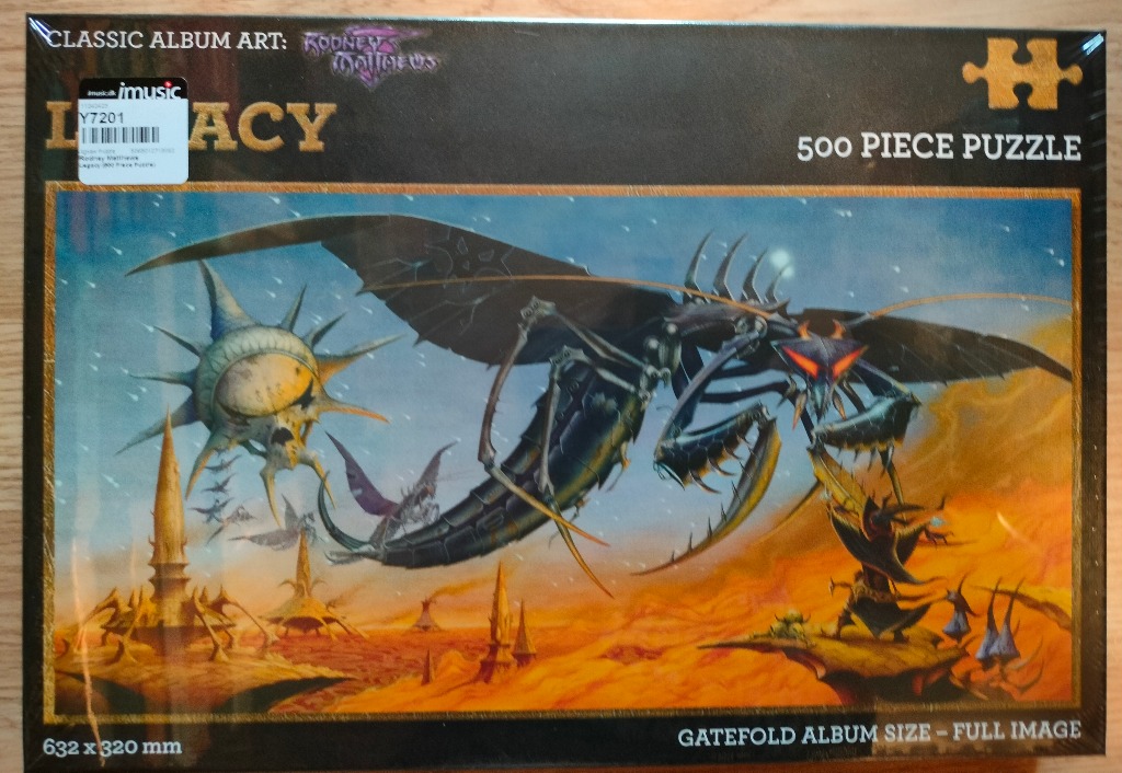 Fantasy illustration of a massive, dark, insect-like creature soaring over a surreal, orange-hued desert landscape.