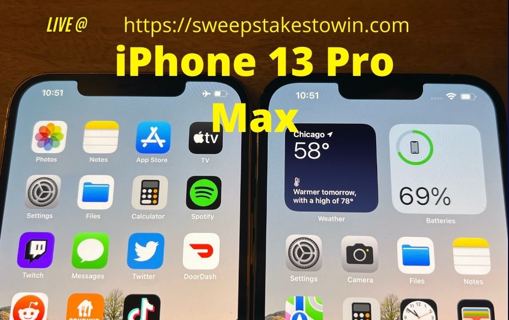 iPhone 13 Pro Max giveaway	