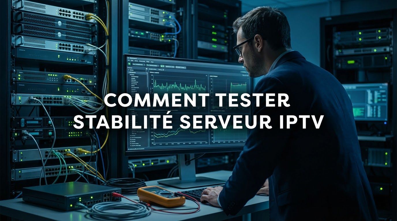 Schéma technique analyse stabilité serveur IPTV et flux réseau