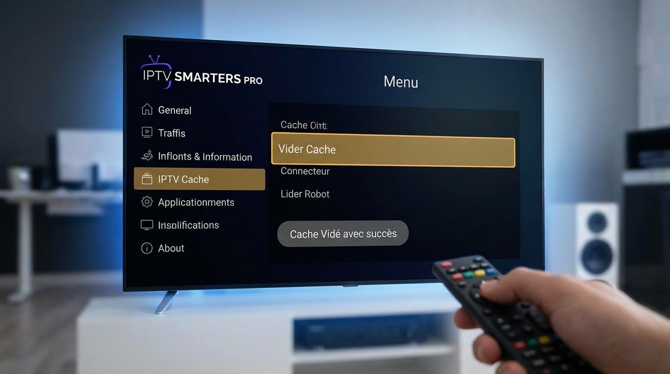 Interface IPTV Smarters Pro montrant les options de configuration