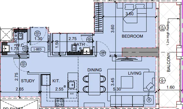 Планировка 1 Спальня