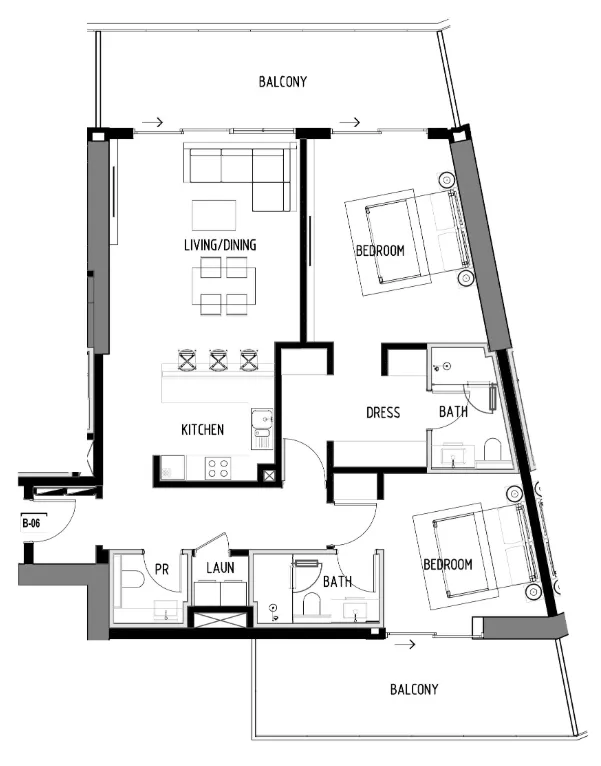 Планировка 2 спальни