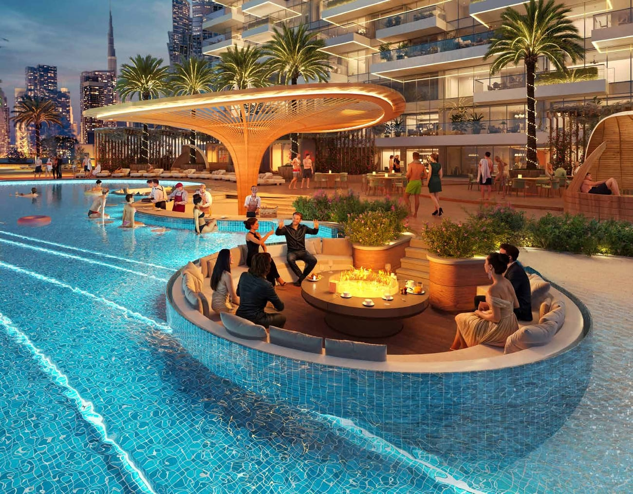 Circular Sunken Pool Seating