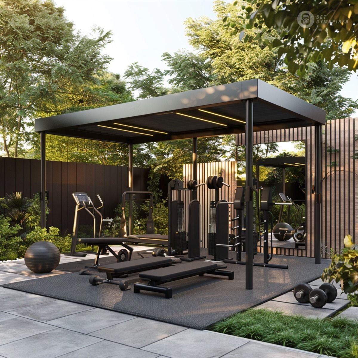 Relaxation Garden And Outdoor Gym Area