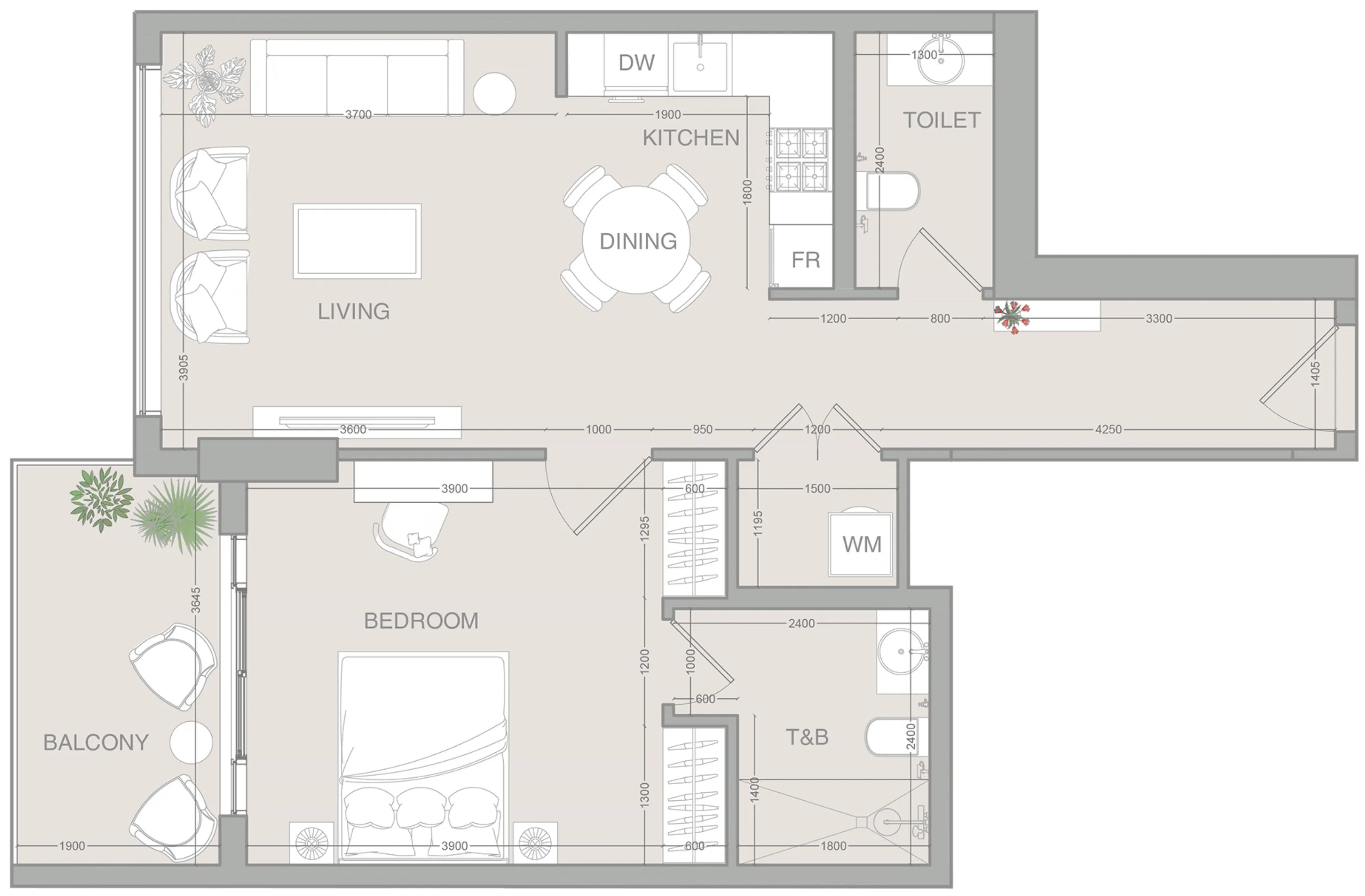Планировка 1 Спальня