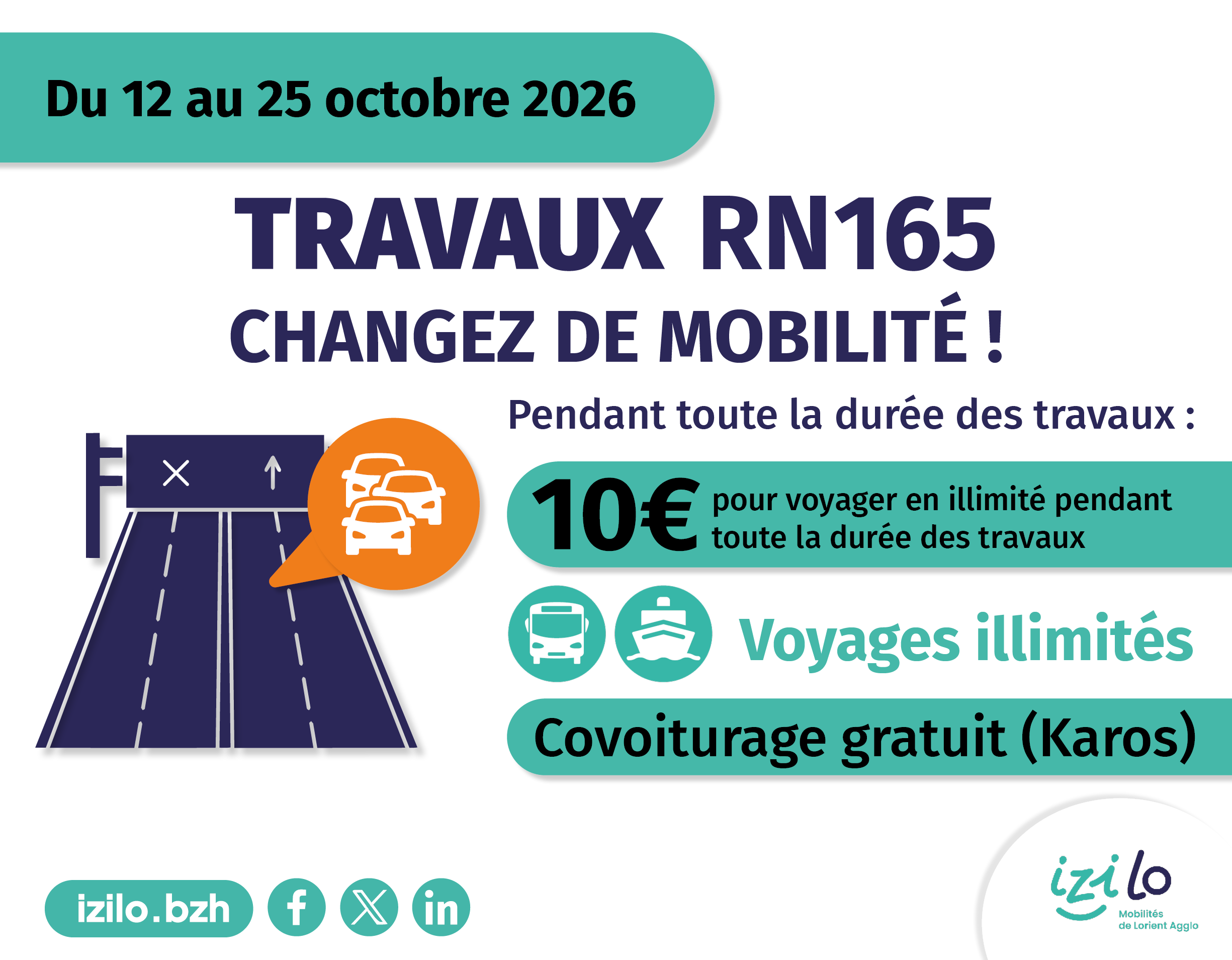 Travaux RN165 : Changez de mobilité !
