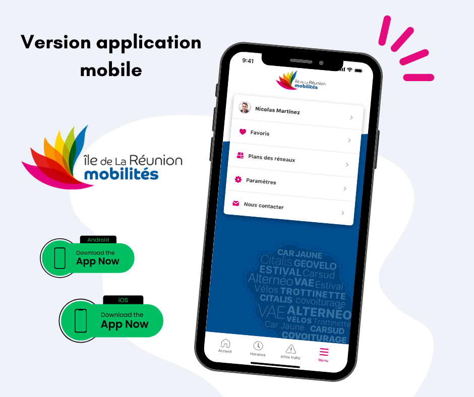 Télécharger l'application île de La Réunion Mobilités