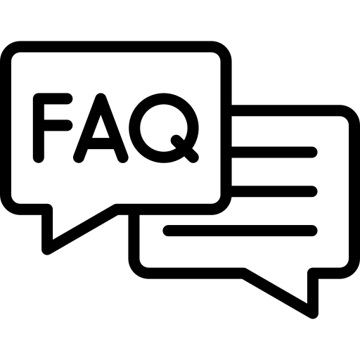 icone noire représentant une FAQ