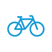 Picto bleu Embarquement vélo possible