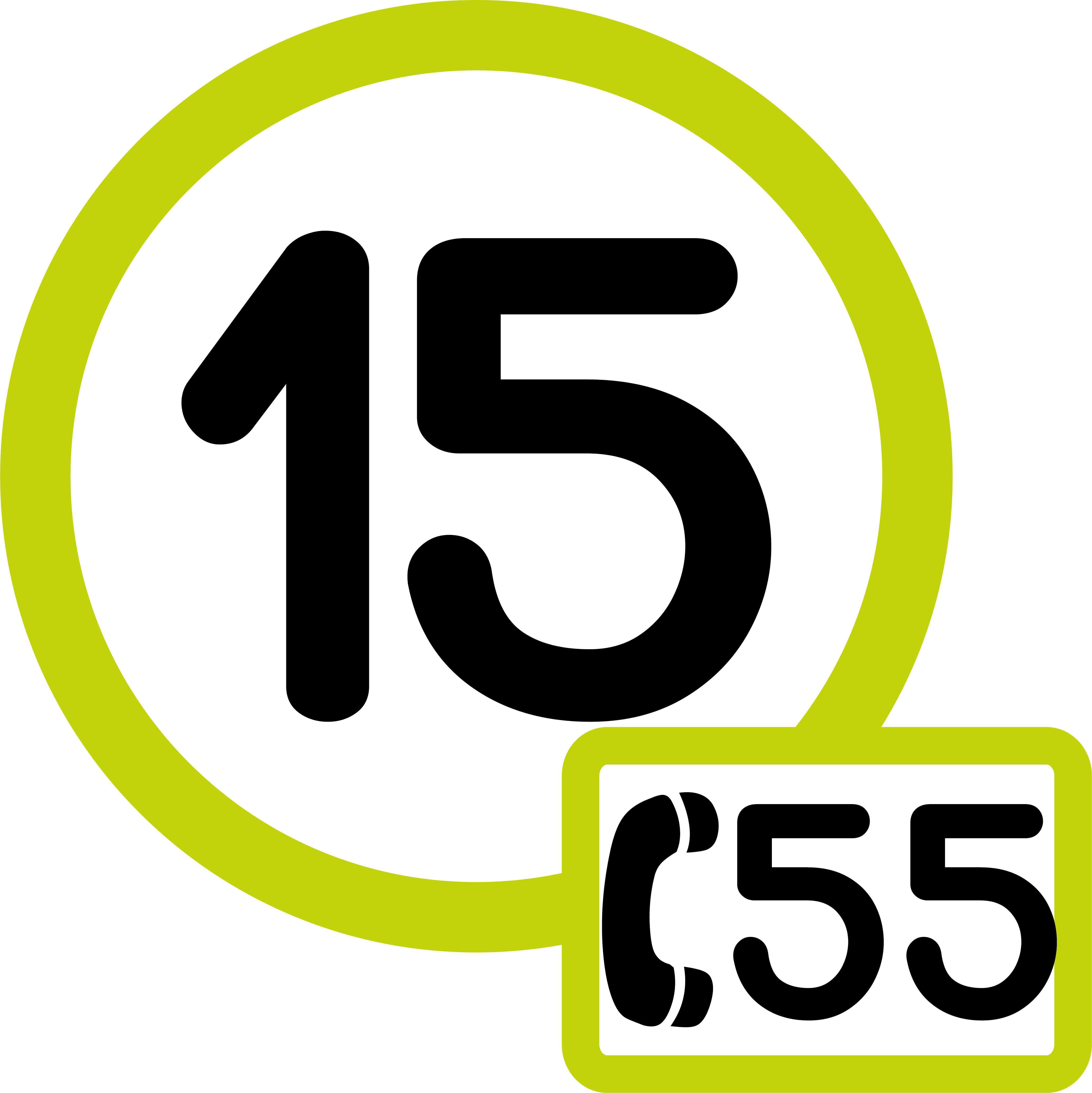 Pictogramme de la ligne 15 et du transport à la demande 55