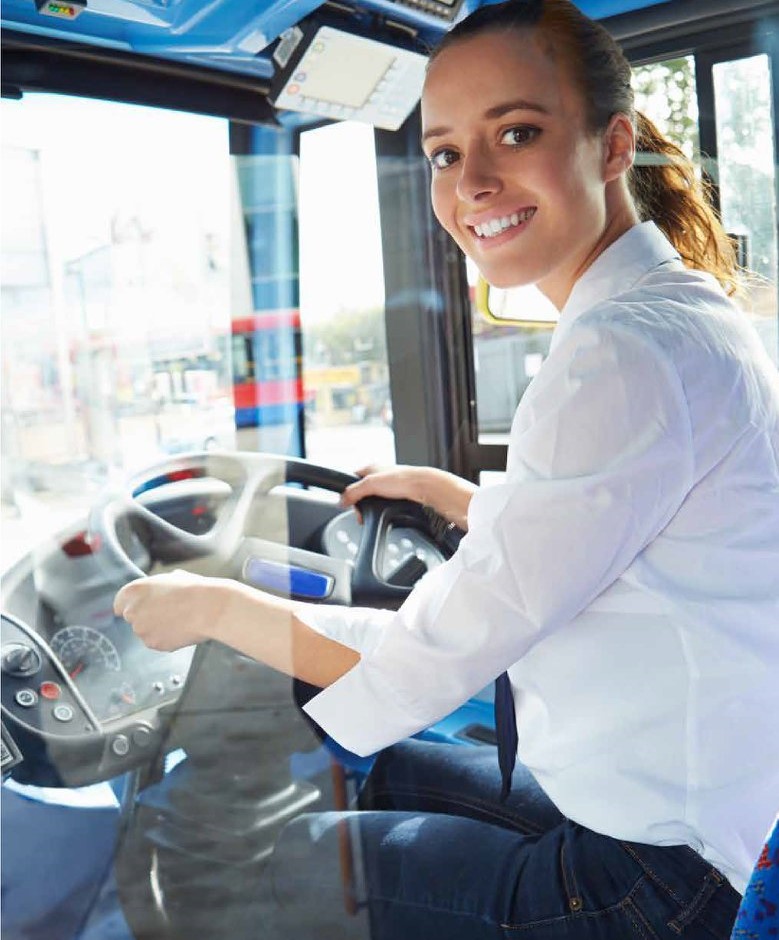 Photo d'une conductrice de bus