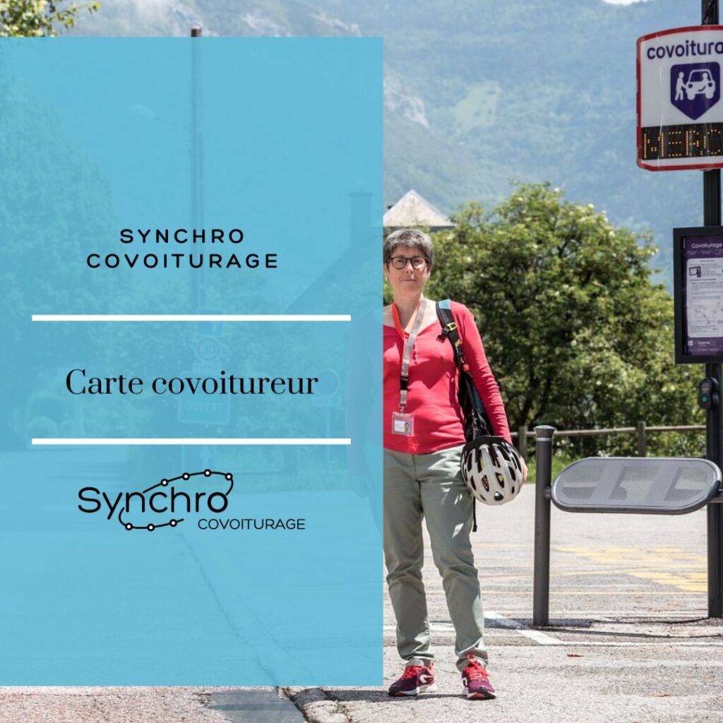 Visuel indiquant que dans le cadre du défi sans ma voiture : la carte covoitureur de Synchro Covoiturage est offerte