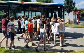 Intervention à l'école avec le bus