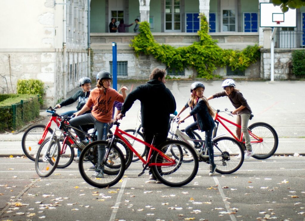 Photo des vélos école en circulation