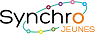 Un logo Synchro Bus décliné en Synchro Jeunes avec la couleur orange à la place du bleu vert initial du logo Synchro Bus